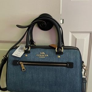 NWT - Coach denim satchel With matching wallet
